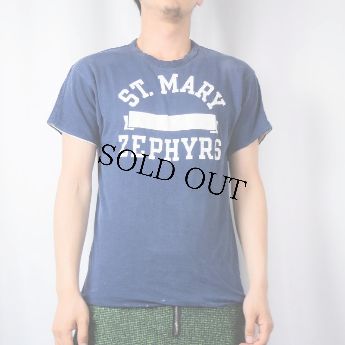 画像3: 70's Champion USA製 バータグ "ST.MARY ZEPHYRS" ダブルフェイス リバーシブルTシャツ M (3)
