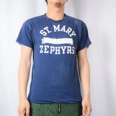 画像3: 70's Champion USA製 バータグ "ST.MARY ZEPHYRS" ダブルフェイス リバーシブルTシャツ M (3)