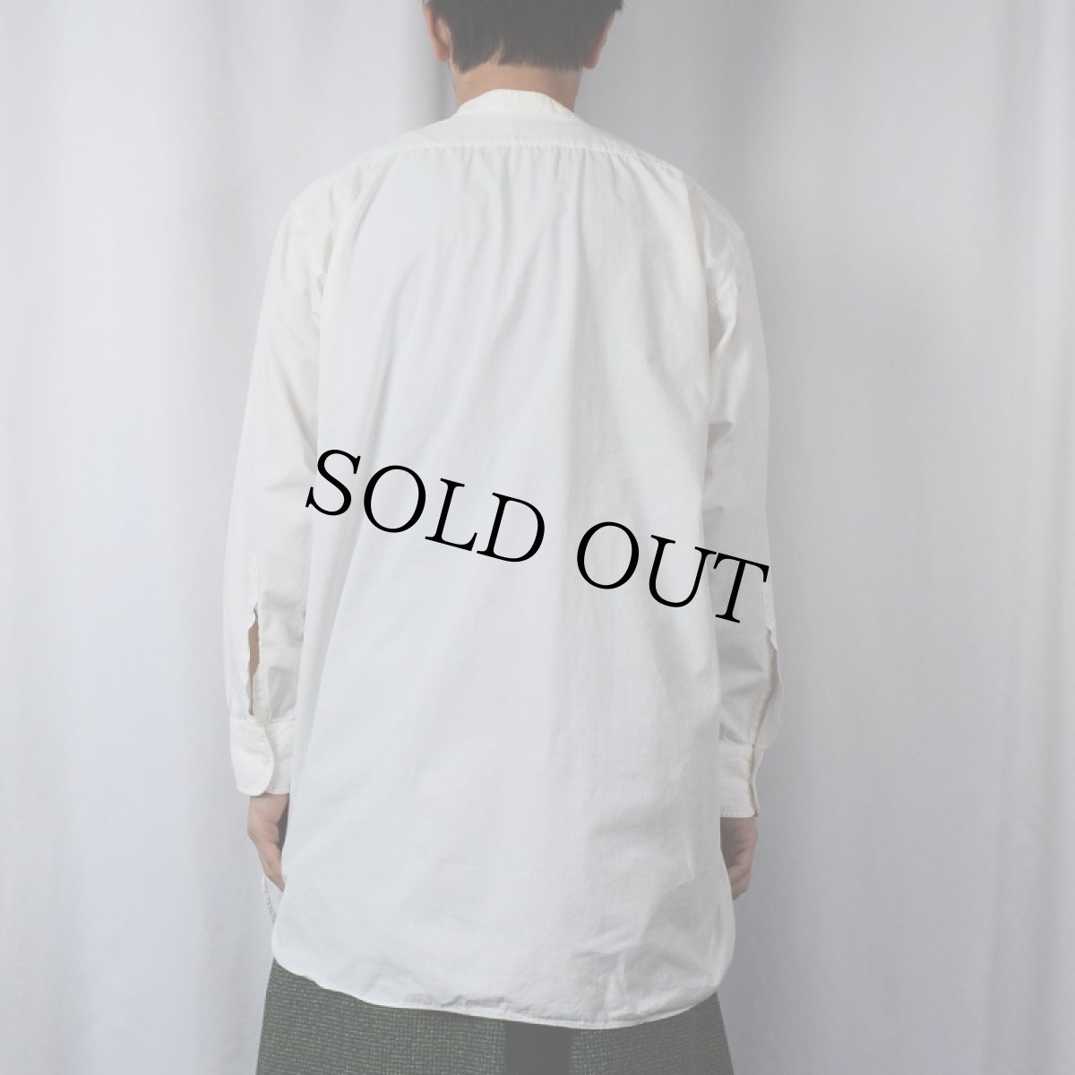 画像3: 40~50's Brohard-Rainer デタッチャブルカラー×マチ付き ドレスシャツ (3)