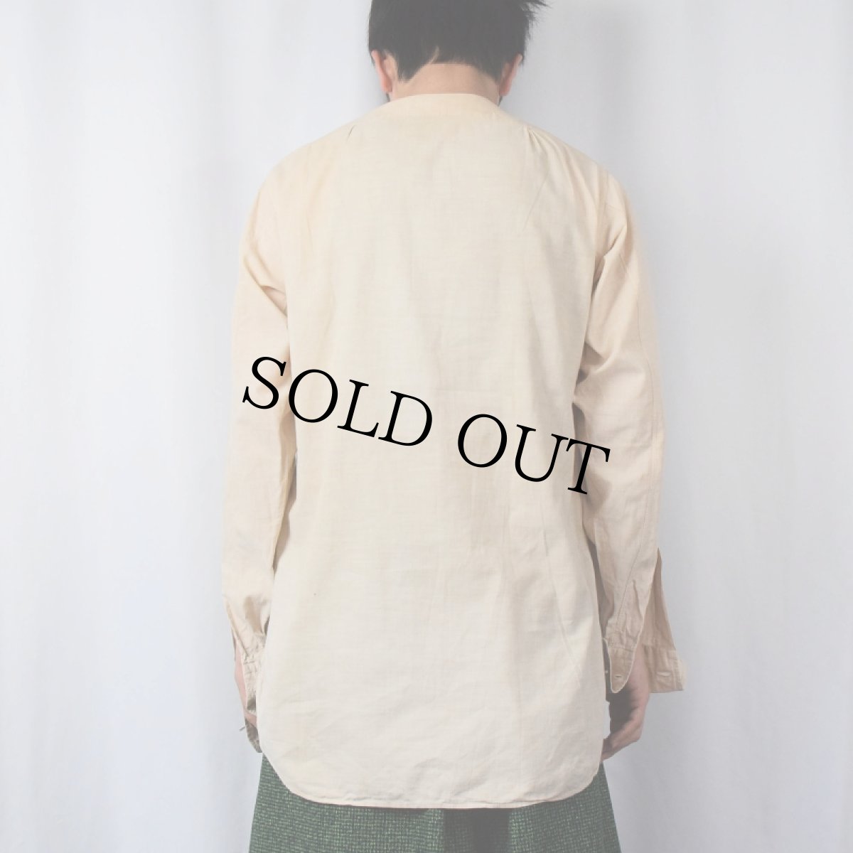 画像3: 40~50's TRADE Manhattan MARK ダブルカフス×デタッチャブルカラー×マチ付き ドレスシャツ (3)