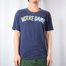 画像2: 70's Champion USA製 バータグ "NOTRE DAME" プリントTシャツ NAVY L (2)