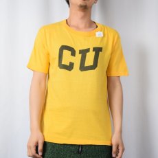 画像2: 60〜70's Velva Sheen "CU" 染み込みプリントTシャツ L (2)
