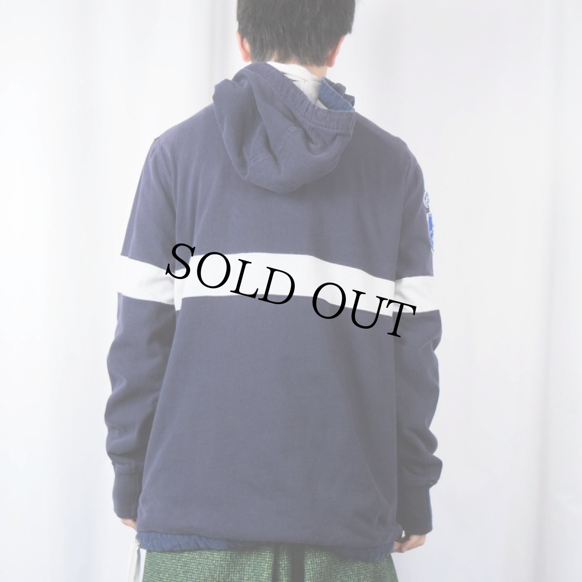 画像3: POLO Ralph Lauren フード&ワッペン付き レイヤードデザイン ラガーシャツ L (3)