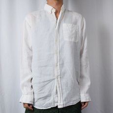 画像2: Ralph Lauren "Custom Fit Fine Linen" リネンボタンダウンシャツ M (2)