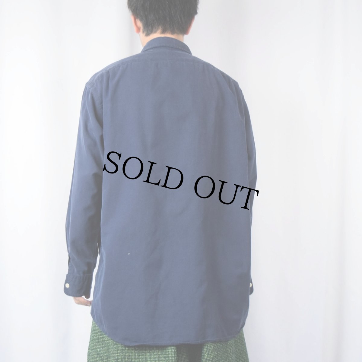 画像3: POLO Ralph Lauren コットン×シルク サファリシャツ NAVY L (3)