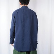 画像3: POLO Ralph Lauren コットン×シルク サファリシャツ NAVY L (3)