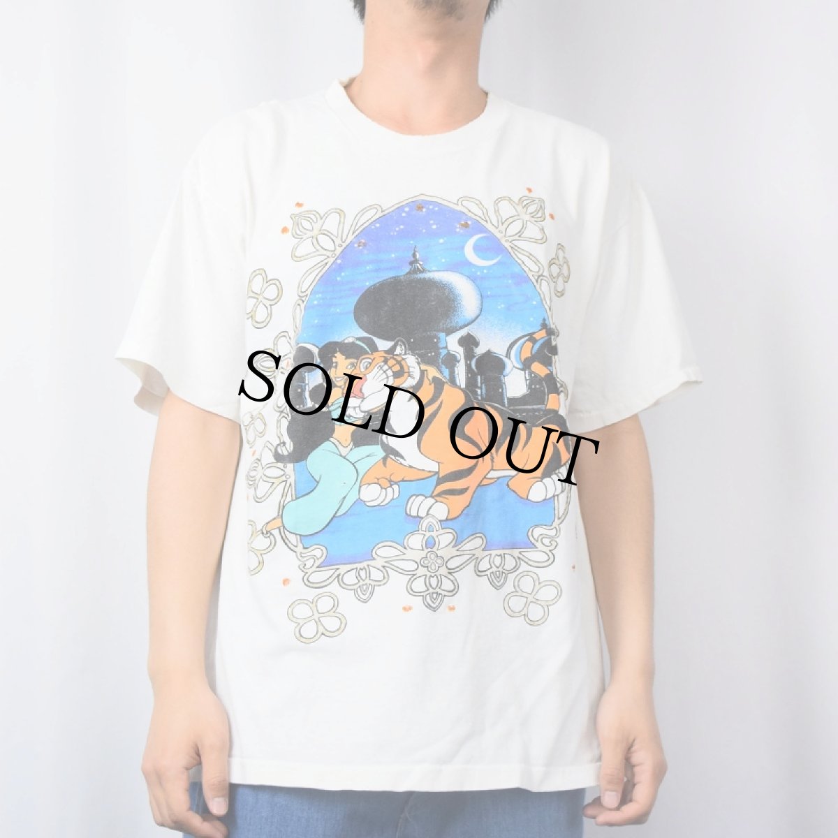 画像2: 90's Disney Aladdin USA製 "Jasmine & Rajah" キャラクタープリントTシャツ XL (2)