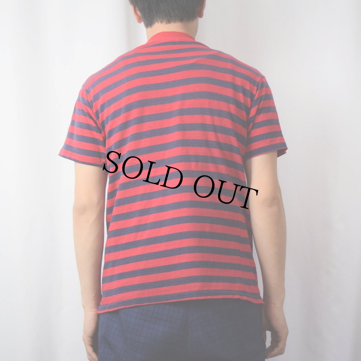 画像3: 80〜90's ボーダー柄 ポケットTシャツ (3)