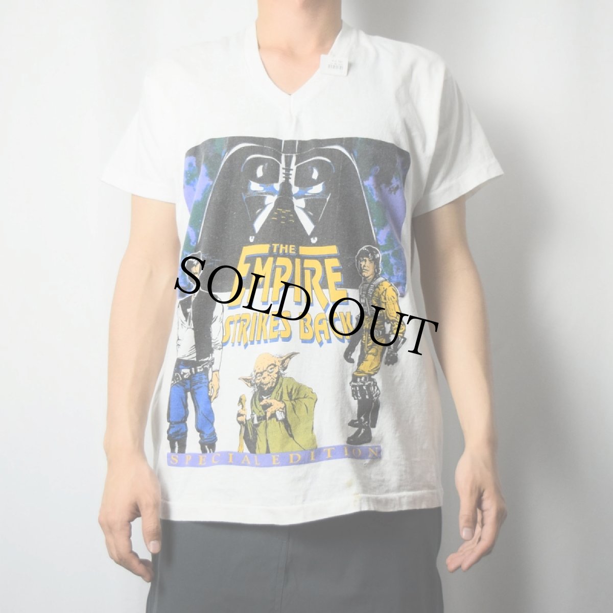 画像2: 80's STAR WARS "THE EMPIRE STRIKES BACK" Vネック 映画プリントTシャツ (2)