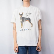 画像2: 90's〜 Miniature Pinscher 犬プリントTシャツ L (2)
