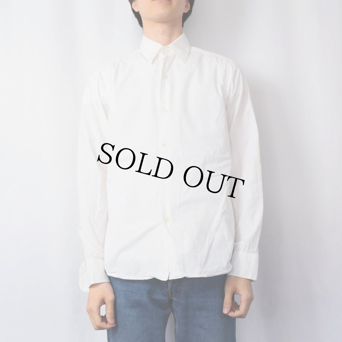 画像2: 90's agnes b. FRANCE製 コットンシャツ SIZE38 (2)