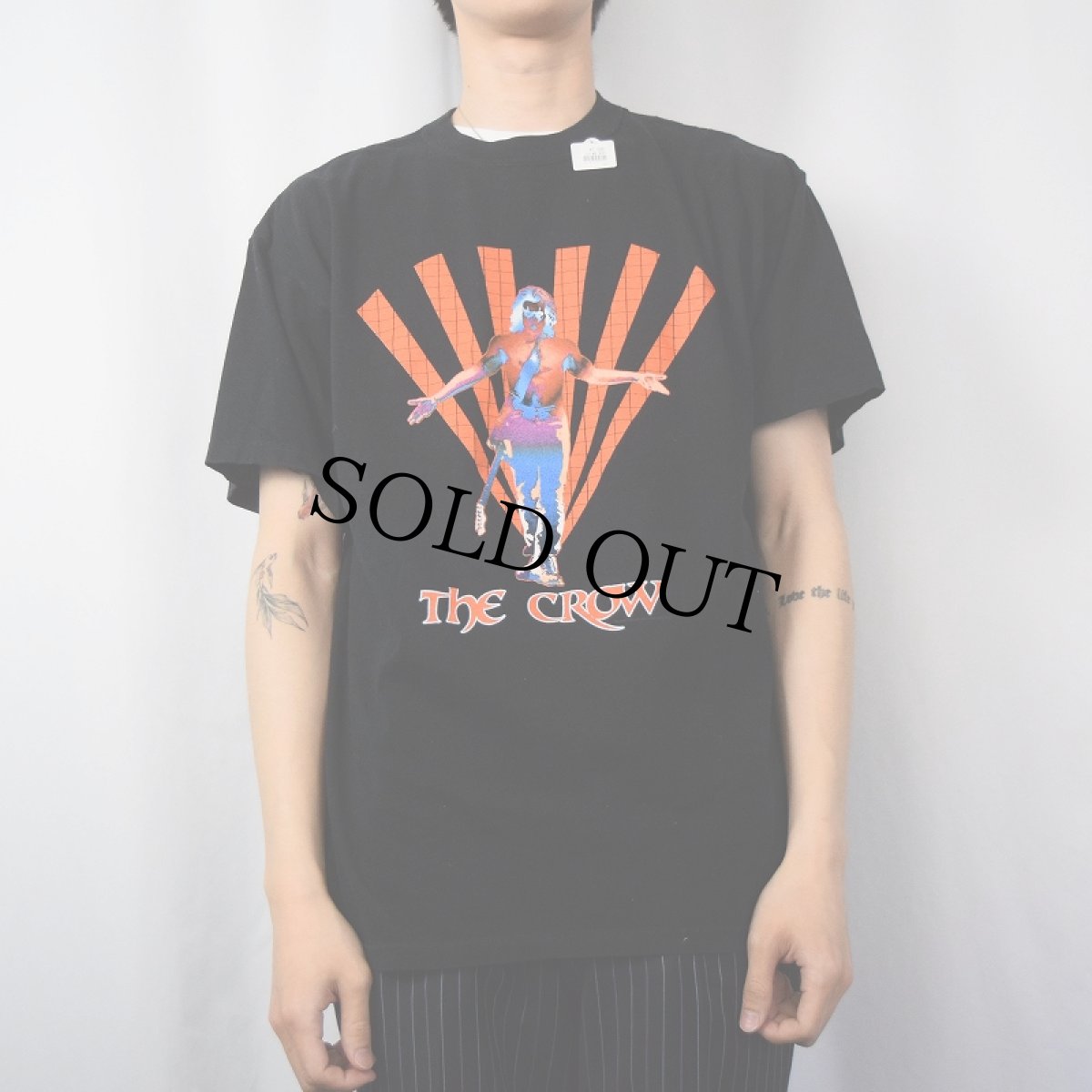 画像2: The Crow ファンタジーアクション映画プリントTシャツ BLACK L (2)