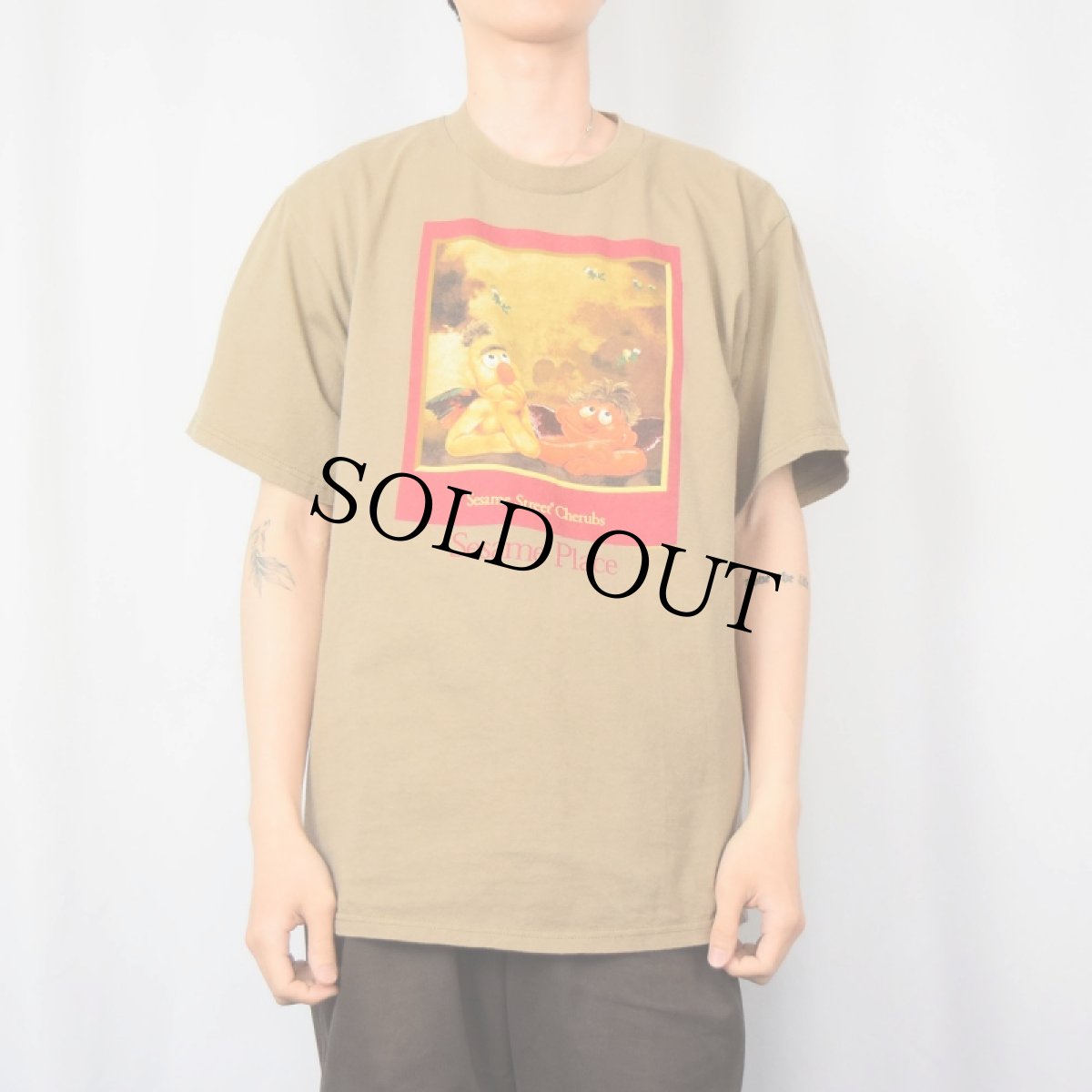 画像2: SESAME STREET バート&アニー "Sesame Place" パロディプリントTシャツ L (2)