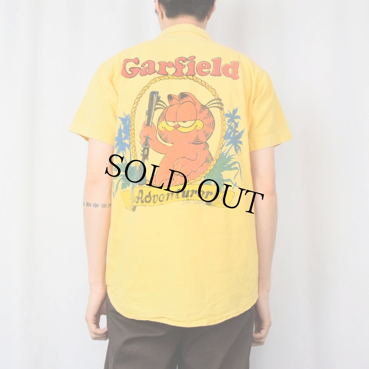 画像3: GARFIELD "ADVENTURER" キャラクタープリントオープンカラーシャツ SIZE36 (3)