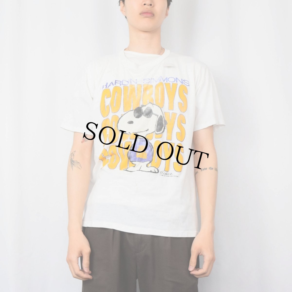 画像2: 90's SNOOPY "JOE COOL" キャラクタープリントTシャツ (2)