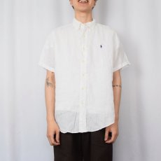画像2: Ralph Lauren "CUSTOM FIT" リネンボタンダウンシャツ M (2)