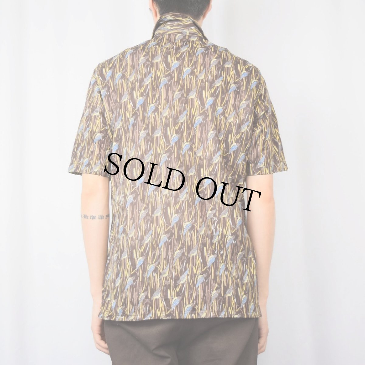 画像3: 70's Mcgregor USA製 鳥柄 シースルーオープンカラーシャツ L (3)