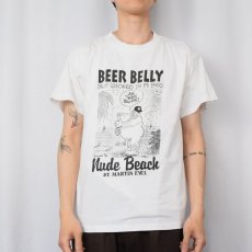 画像2: "BEER BELLY" シュールイラストTシャツ L (2)