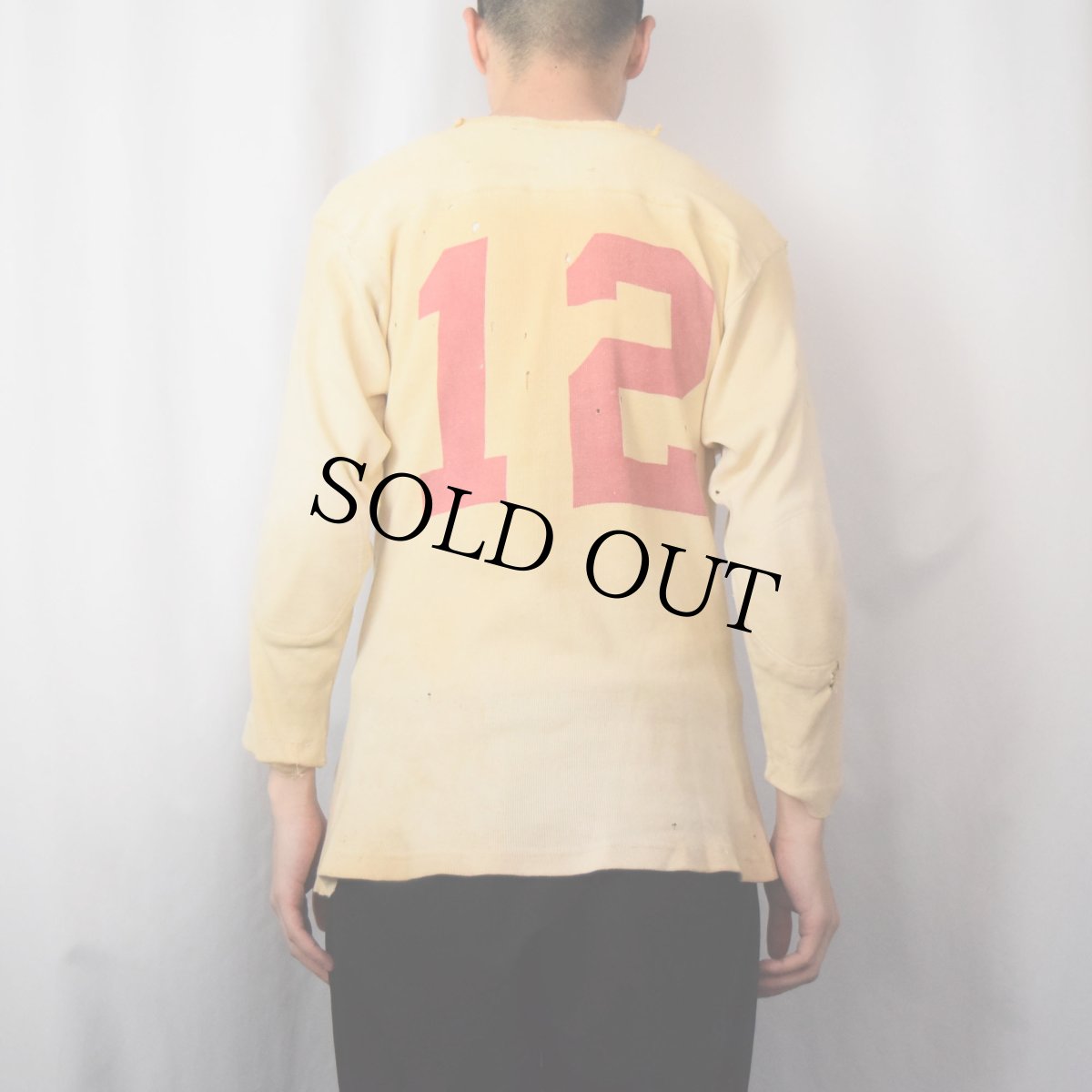 画像4: 50's〜 "12" 染み込みプリント フットボールTシャツ (4)