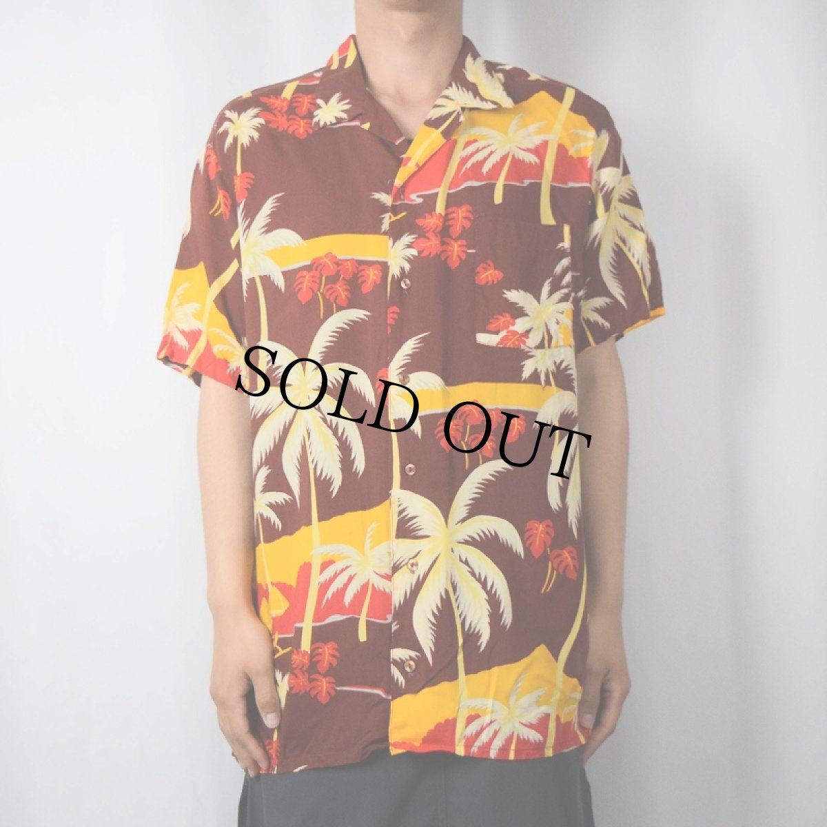 画像2: 70's CALIFORNIA by MADMAN USA製 オールオーバーパターン レーヨンシャツ XL (2)