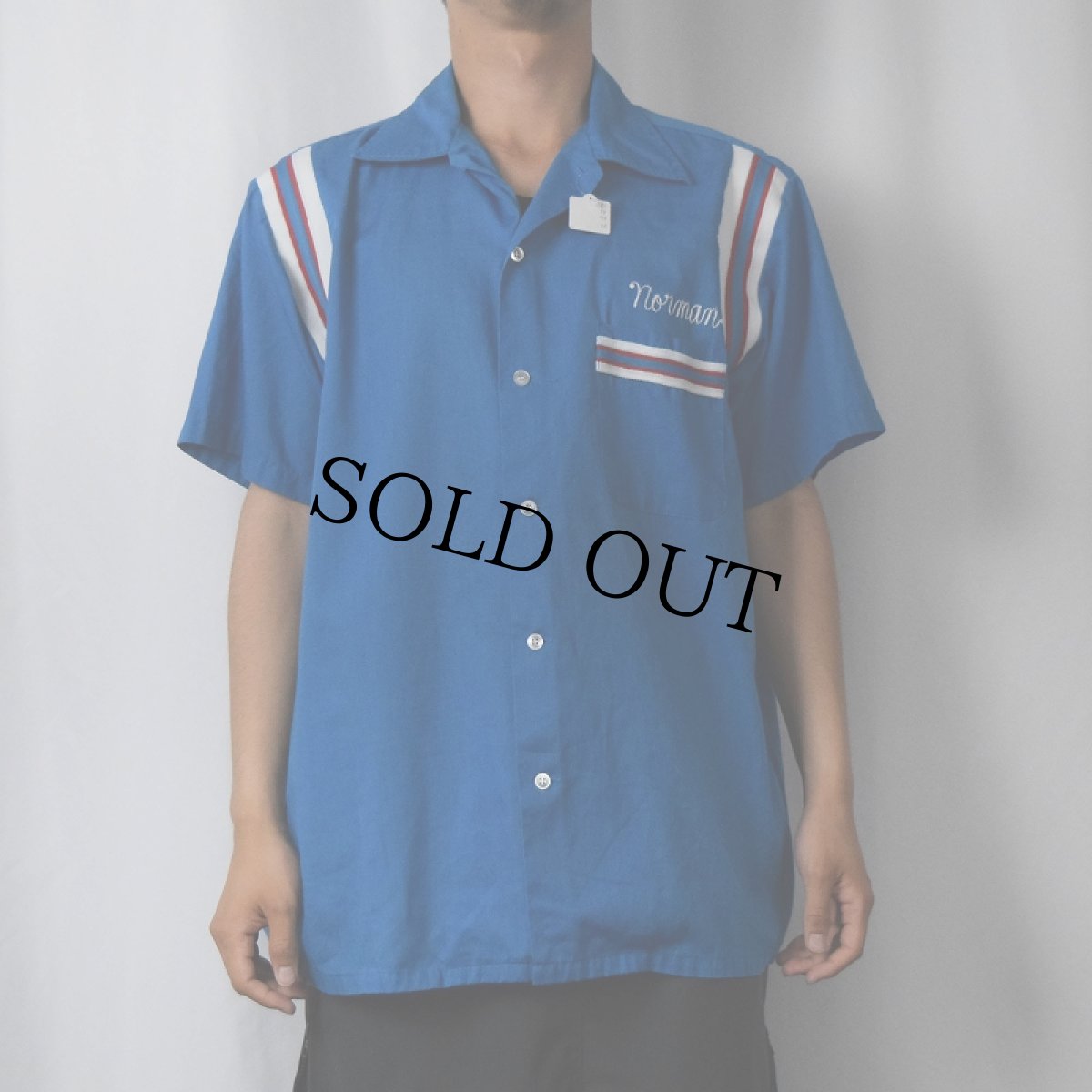 画像3: 70's Hilton USA製 チェーン刺繍 ボーリングシャツ 16-L-16 1/2 (3)