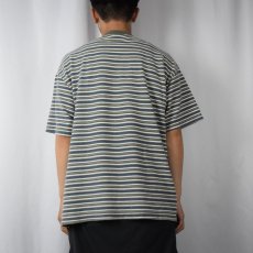 画像3: 90's BALE DYED ORIGINALS USA製 マルチボーダー柄 鹿の子Tシャツ L (3)