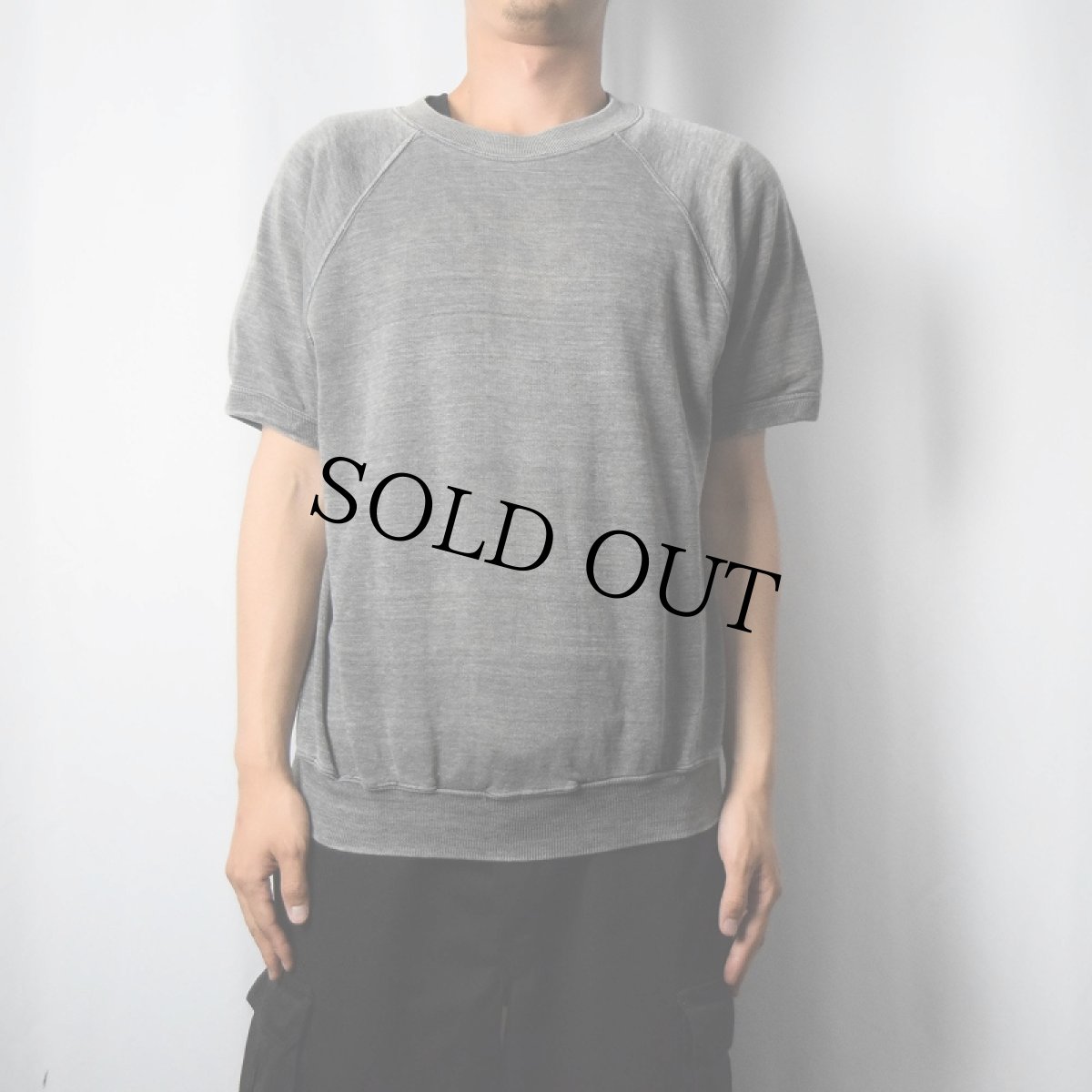 画像2: 70's Spring Foot 無地 ラグラン半袖スウェット L (2)