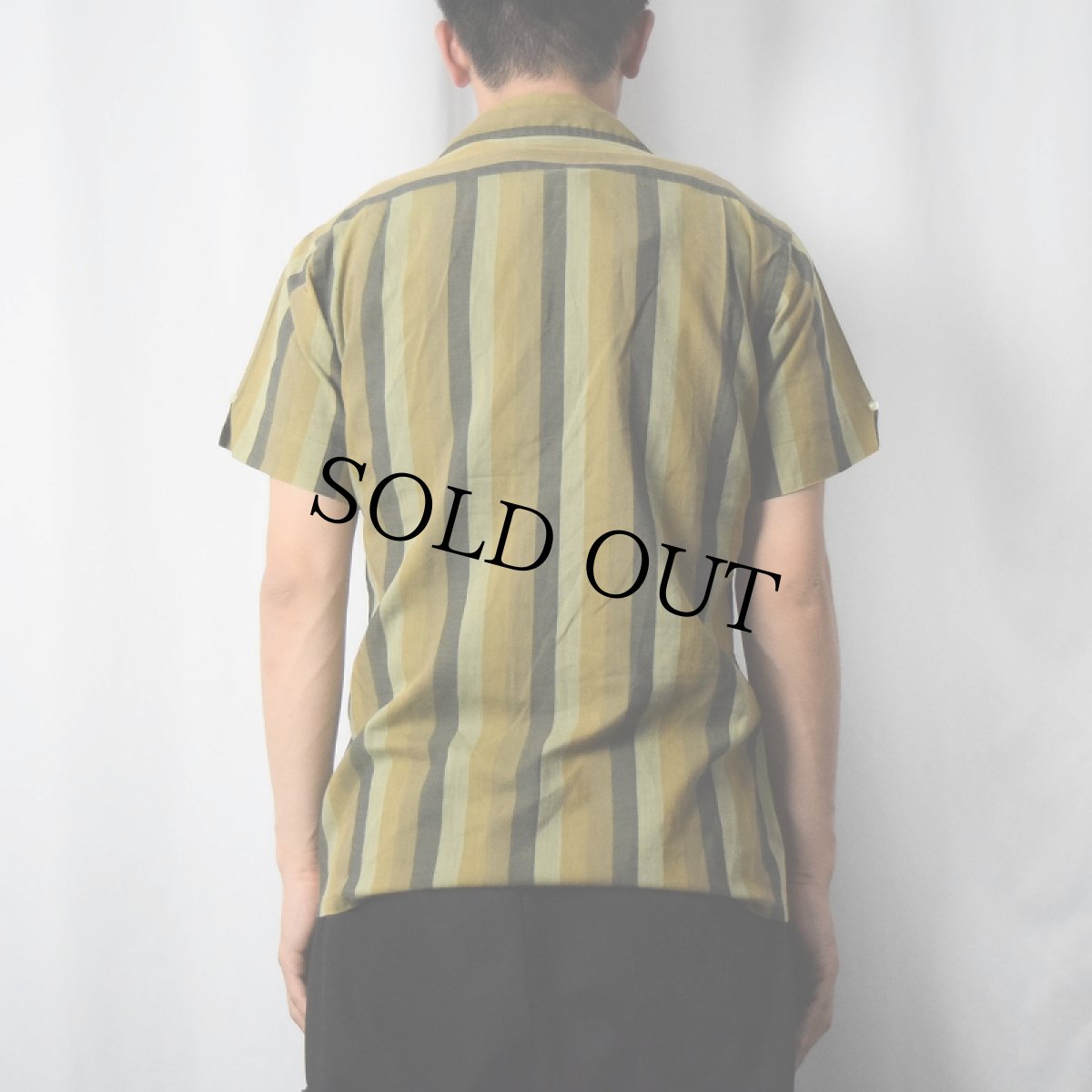 画像3: 60〜70's Manhattan DOCOMA マルチストライプ柄 コットンオープンカラーシャツ S (3)