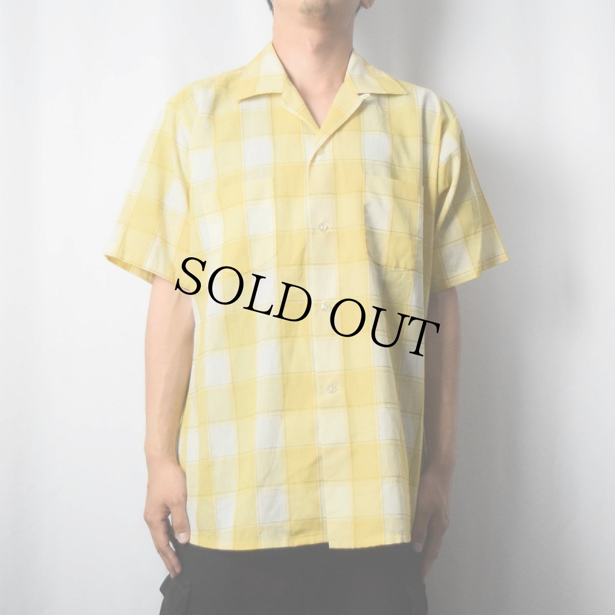 画像2: 70's ARROW Decton USA製 コットンオープンカラーシャツ L (2)