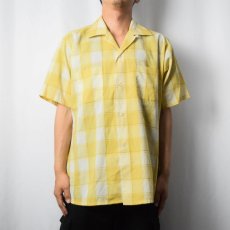 画像2: 70's ARROW Decton USA製 コットンオープンカラーシャツ L (2)