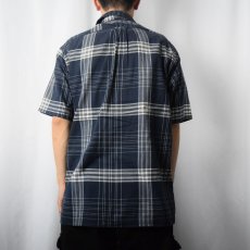画像4: POLO Ralph Lauren "CALDWELL" チェック柄 ロゴ刺繍 コットンオープンカラーシャツ NAVY M (4)