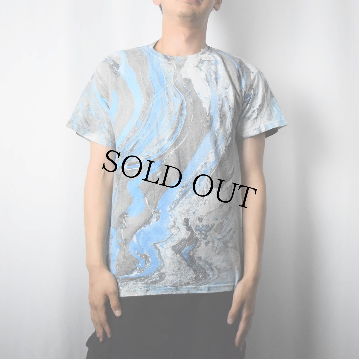 画像3: マーブル染め Tシャツ M (3)