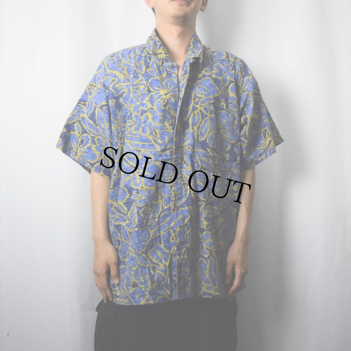 画像2: 90's〜 Patagonia ORGANIC COTTON ハイビスカス柄 コットンシャツ L (2)