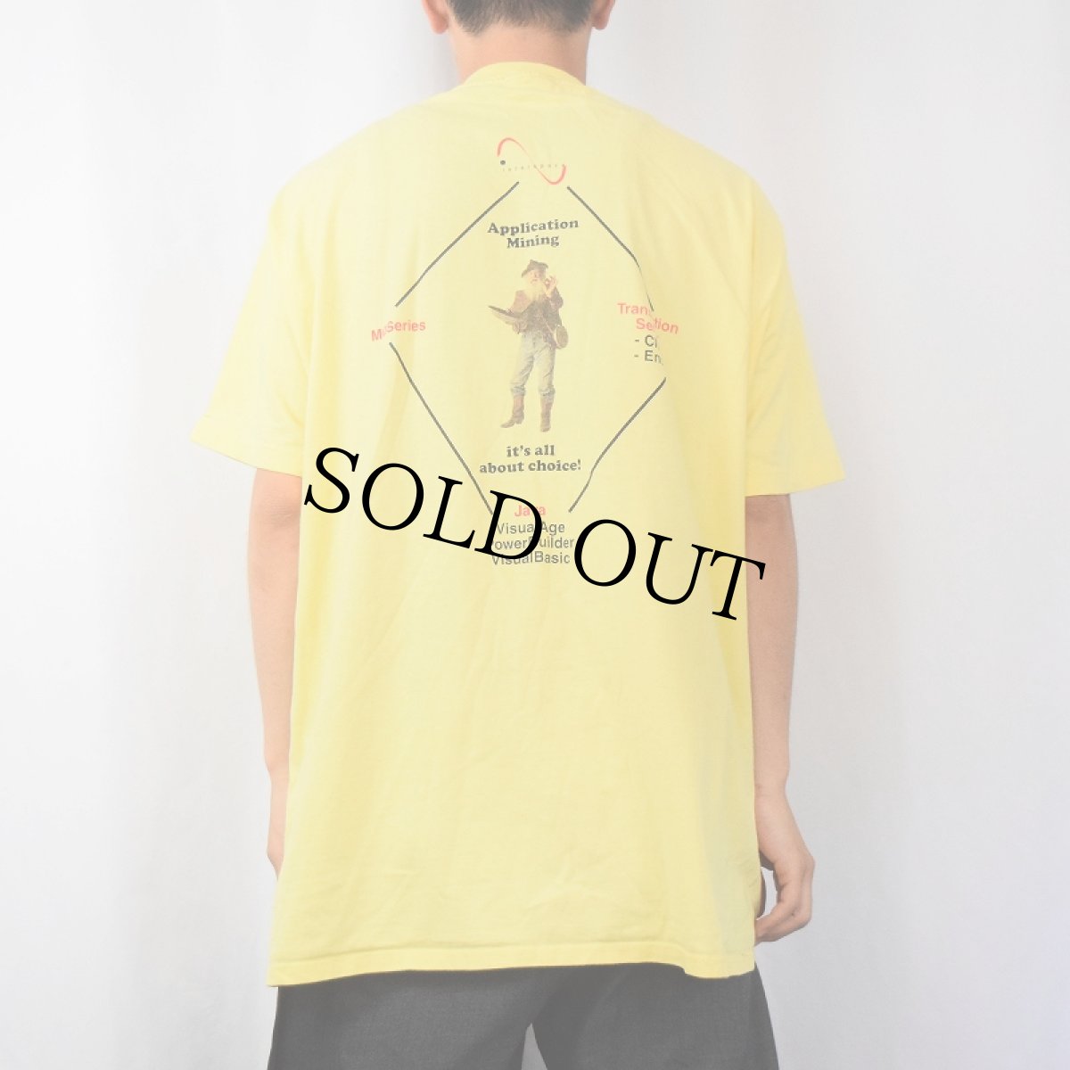 画像4: 90's IBM "Application Mining" コンピューター企業プリントTシャツ XL (4)