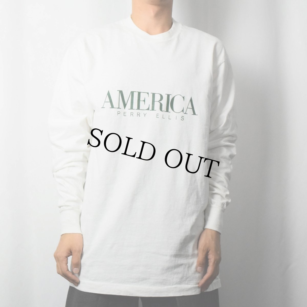 画像2: 90's PERRY ELLIS AMERICA ロゴプリントロンT XL (2)