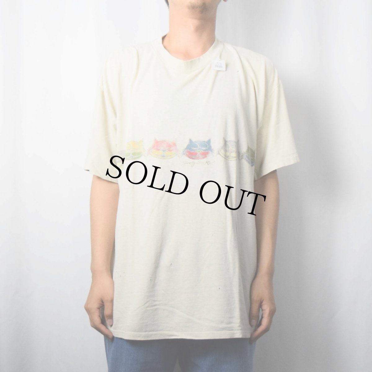 画像2: 90's 26 Red 猫プリント スケートブランドTシャツ (2)