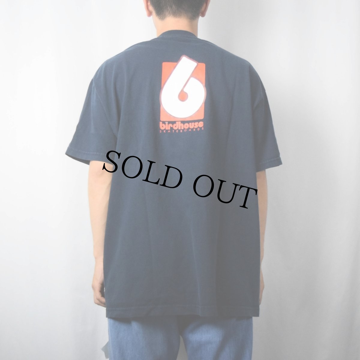 画像4: birdhouse skateboard's スケートブランドロゴプリントTシャツ NAVY XL (4)