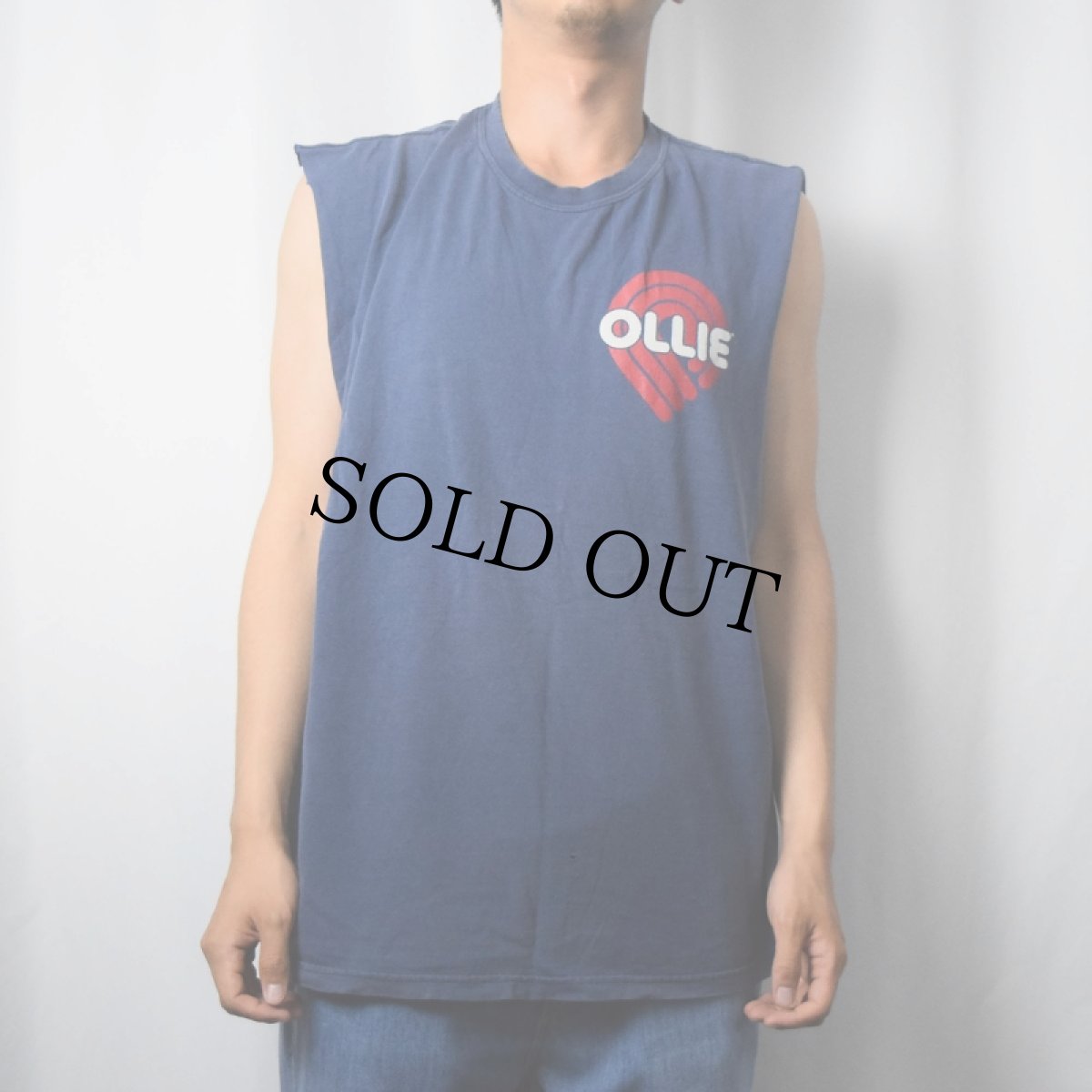 画像5: 2000's POWELL PERALTA "ALAN GELFAND OLLIE" スケートブランドプリント カットオフTシャツ NAVY XL (5)