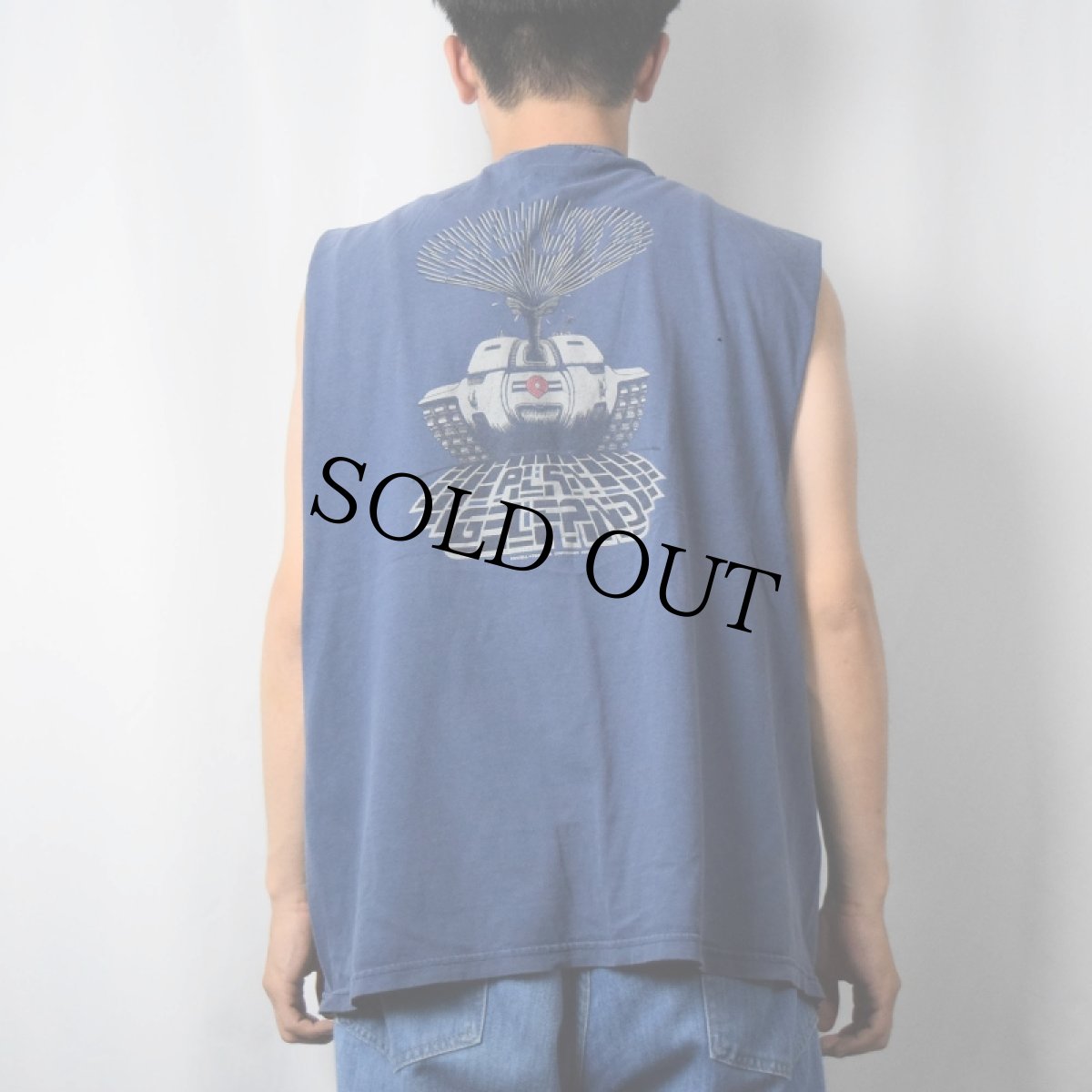 画像6: 2000's POWELL PERALTA "ALAN GELFAND OLLIE" スケートブランドプリント カットオフTシャツ NAVY XL (6)