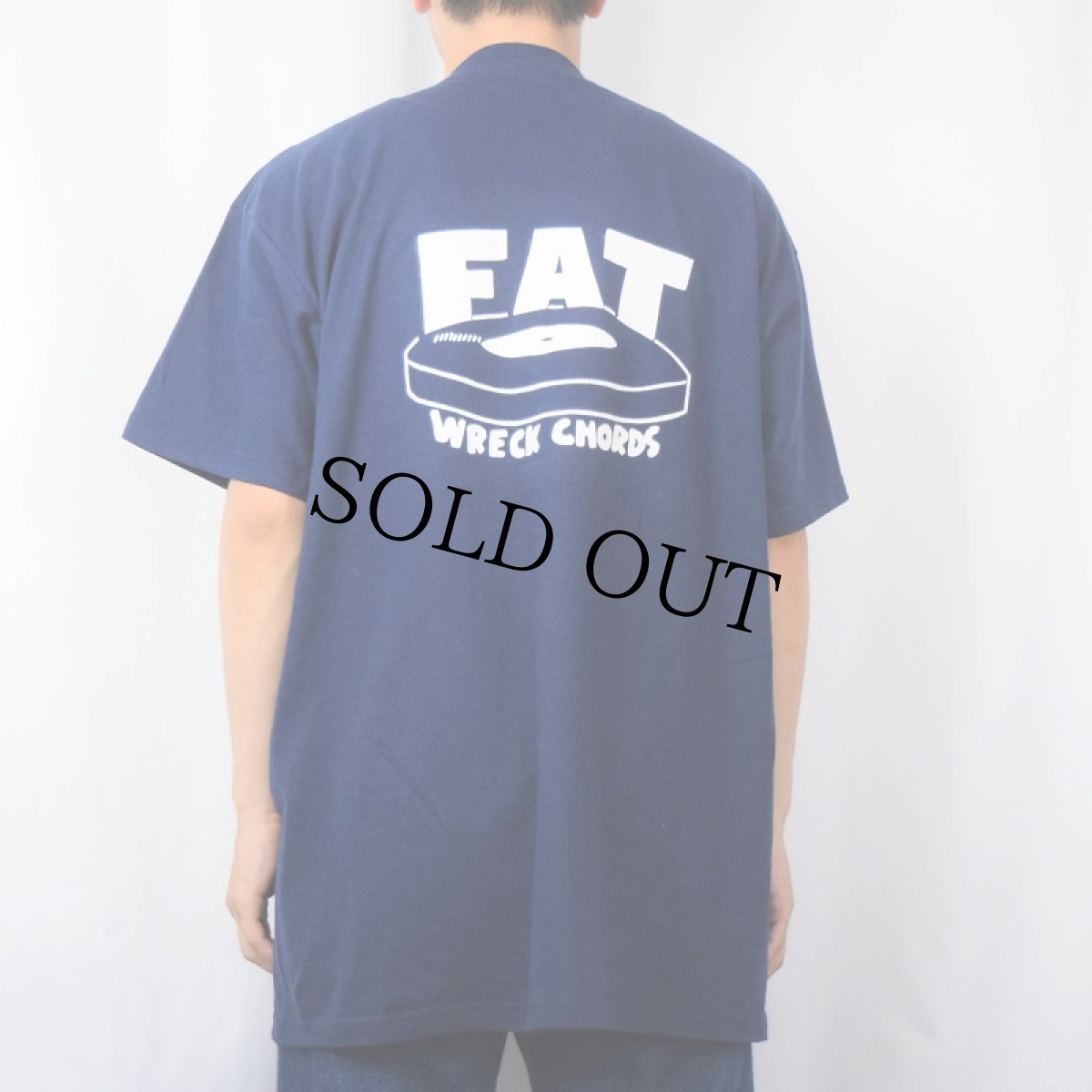 画像4: 2000's Strung Out "FAT WRECK CHORDS" パンクロックバンドプリントTシャツ NAVY XL (4)