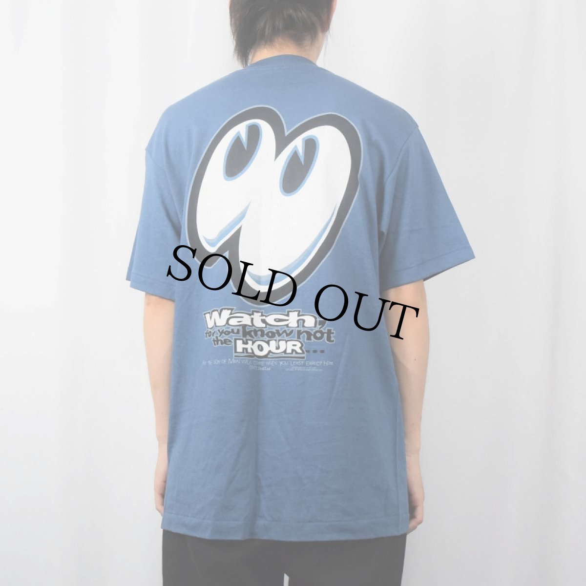 画像3: 90's USA製 "EYES ON THE SKIES." 聖書プリントTシャツ L (3)