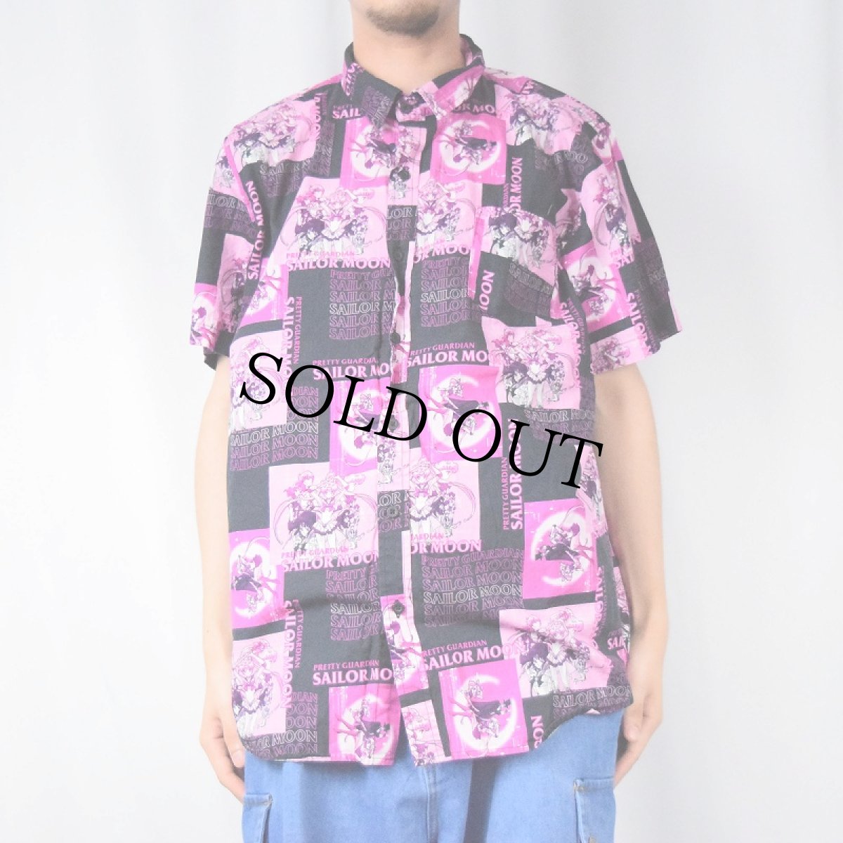 画像2: 美少女戦士セーラームーン "SAILOR MOON" アニメキャラクター 総柄コットンシャツ 2X (2)