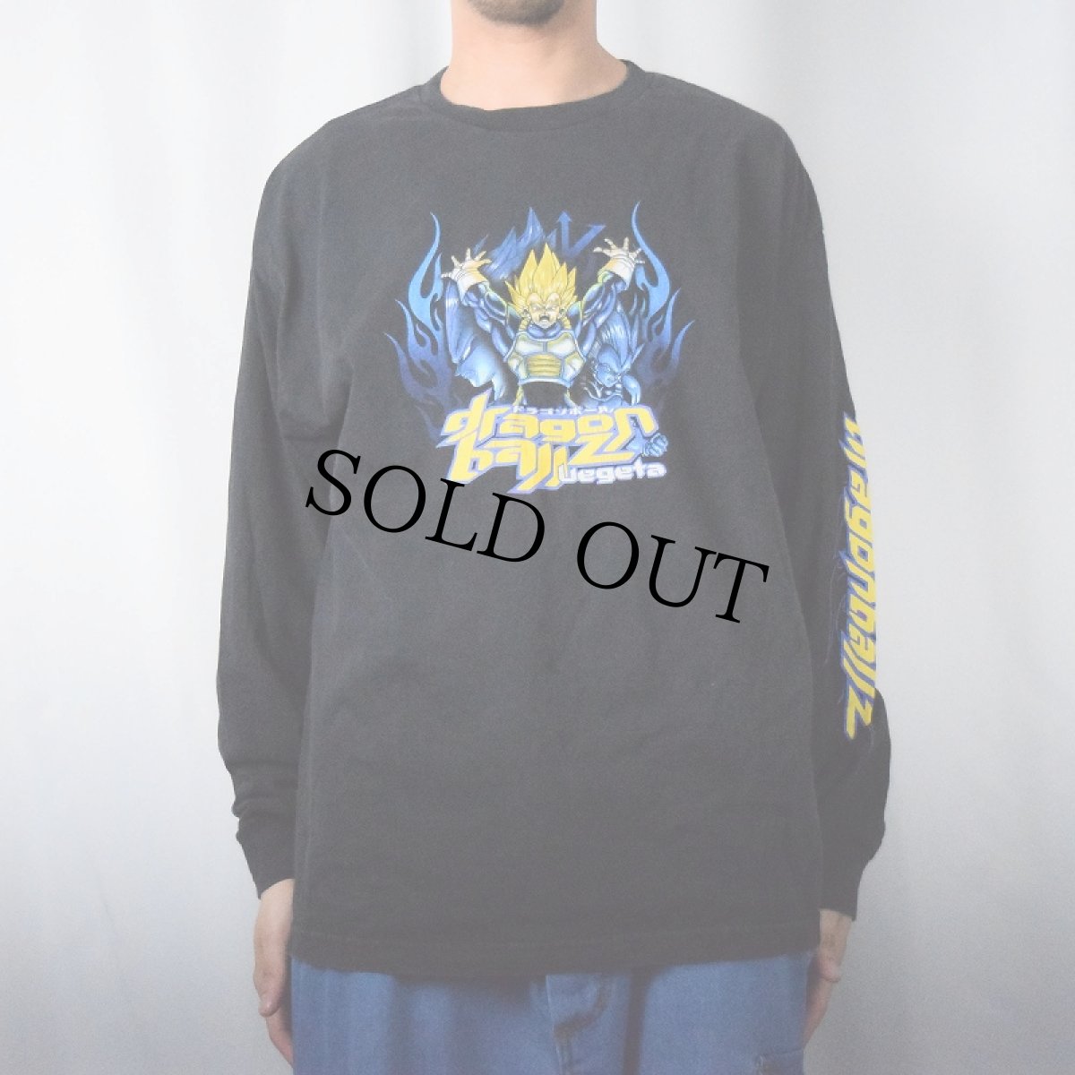 画像2: 2000's DRAGONBALL "ベジータ" アニメプリントロンT BLACK XL (2)