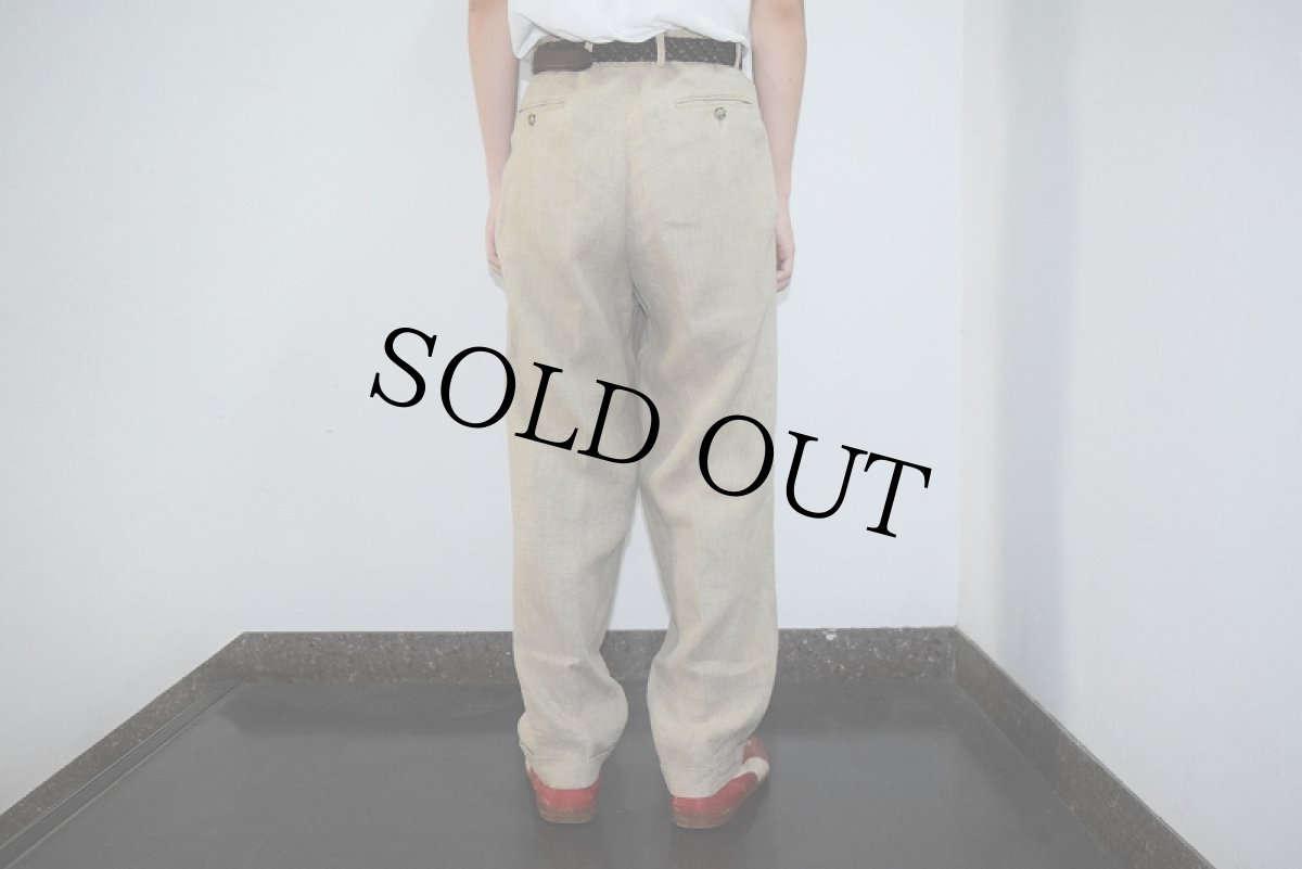画像5: ITALY製 2タックリネンスラックス W33 (5)