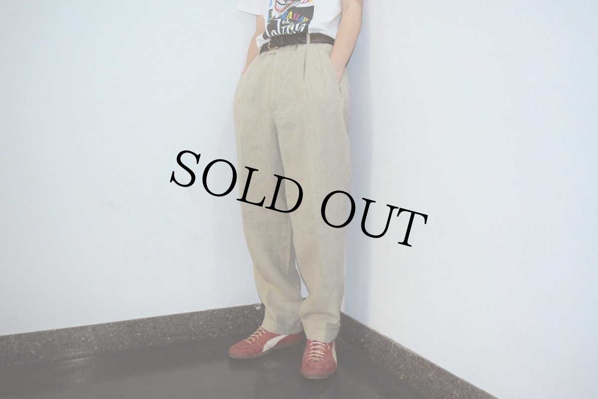 画像3: ITALY製 2タックリネンスラックス W33 (3)