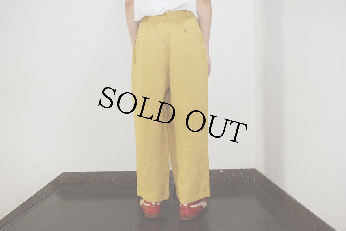 画像5: ELEMENTI BASIC GERMANY製 2タック ワイドリネンスラックス W31 (5)