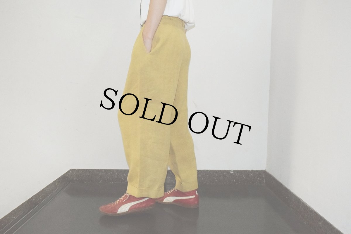 画像4: ELEMENTI BASIC GERMANY製 2タック ワイドリネンスラックス W31 (4)