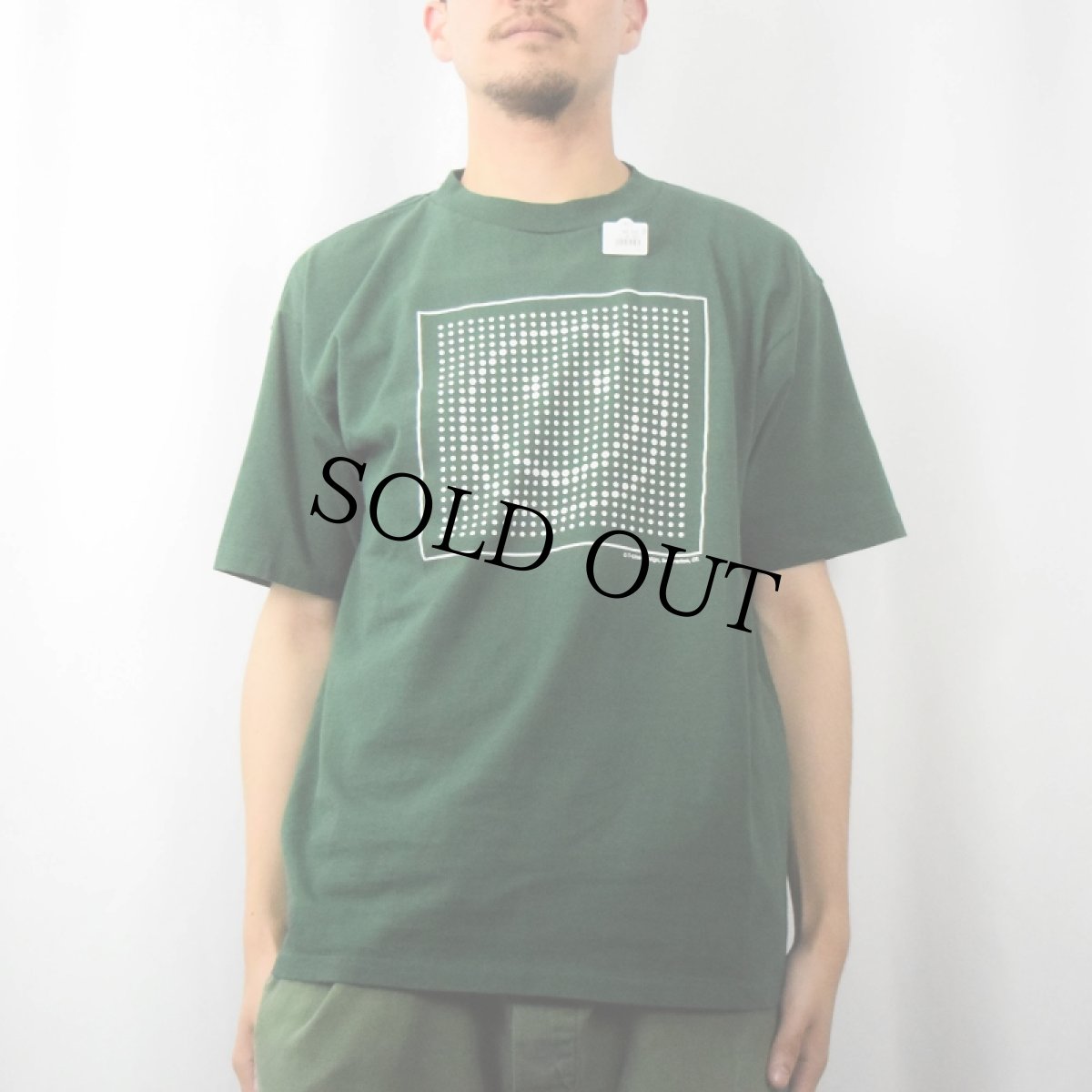画像2: 90's スマイル ドットアートプリントTシャツ GREEN L (2)
