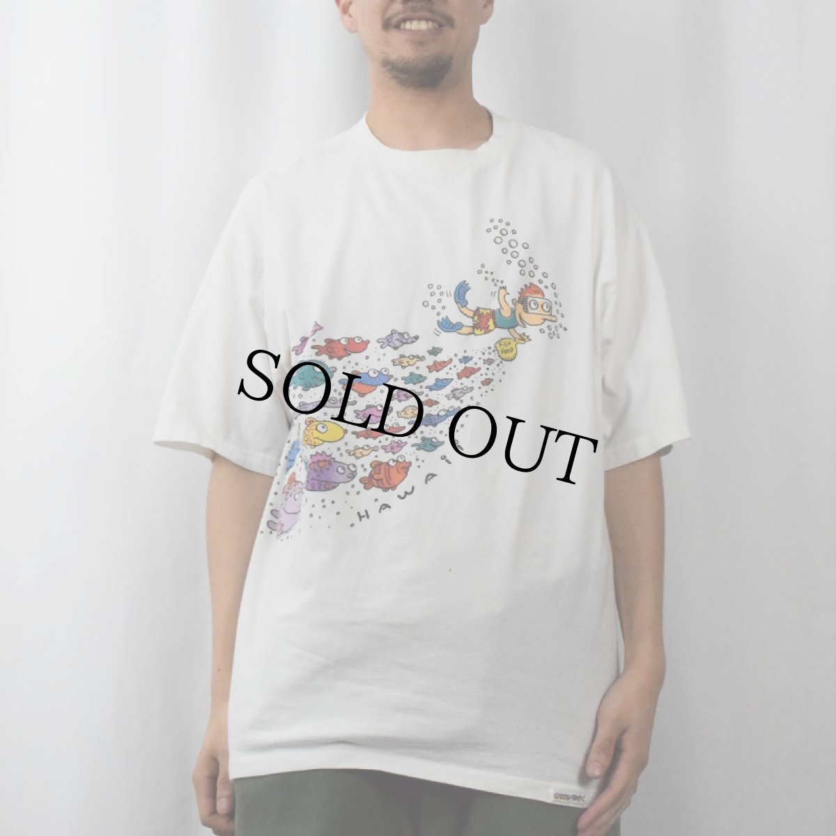 画像3: 90's Crazy Shirts USA製 魚イラスト 巻プリントTシャツ XL (3)