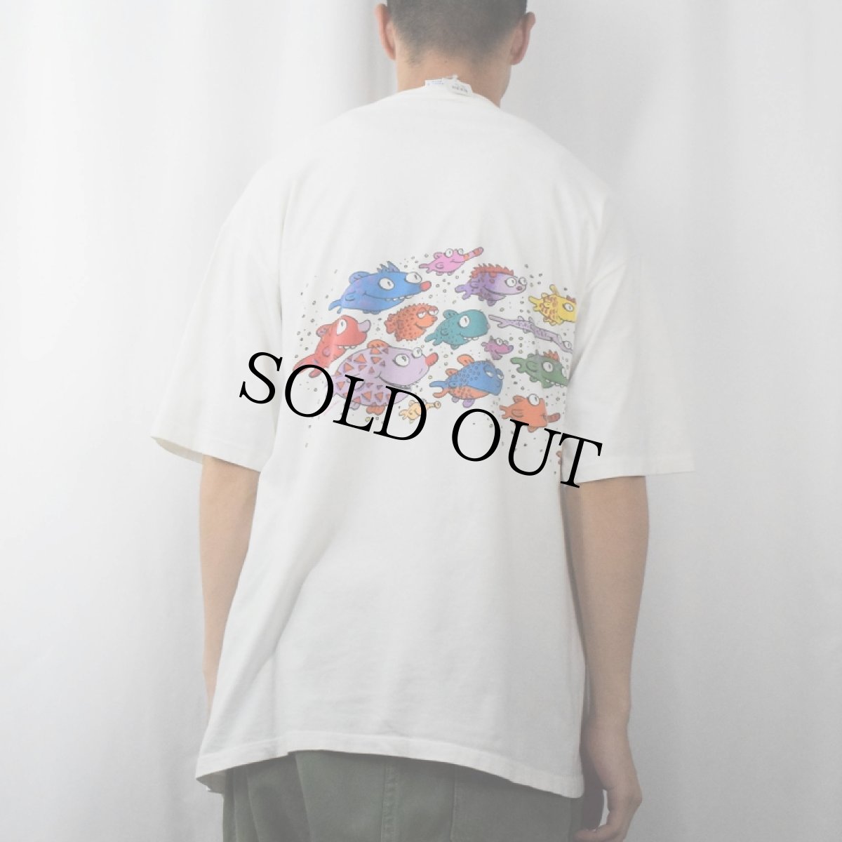 画像4: 90's Crazy Shirts USA製 魚イラスト 巻プリントTシャツ XL (4)